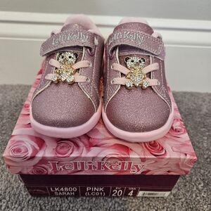 NIB Lelli Kelly toddler size 4 sparkle/rhinestone bear sneakers